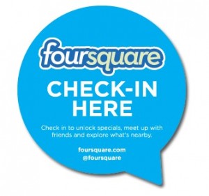 Foursquare Check-In here Sticker für Schaufenster und Eingangstüren von Venues